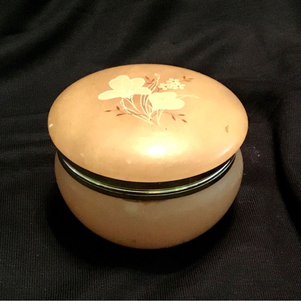 Alabaster Trinket Jar, Jewelry Jar, Made in Italy